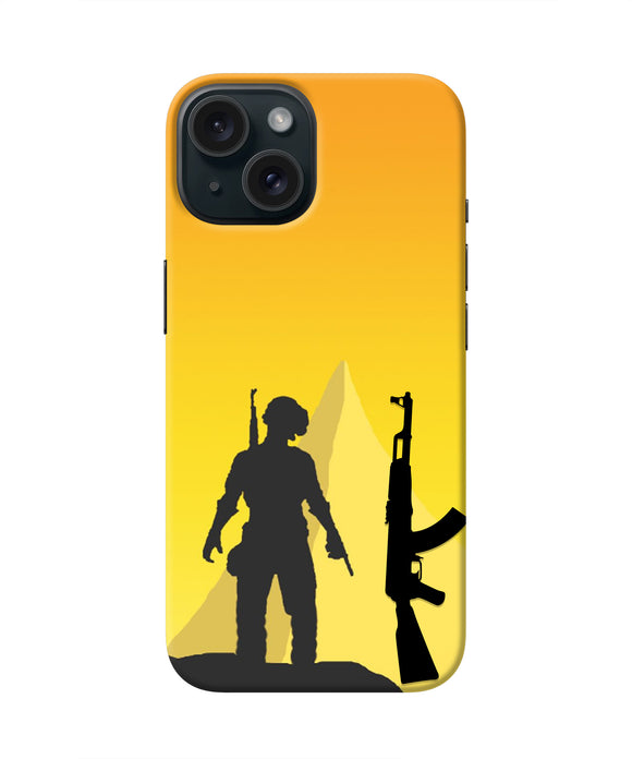 PUBG Silhouette iPhone 15 Real 4D Back Cover