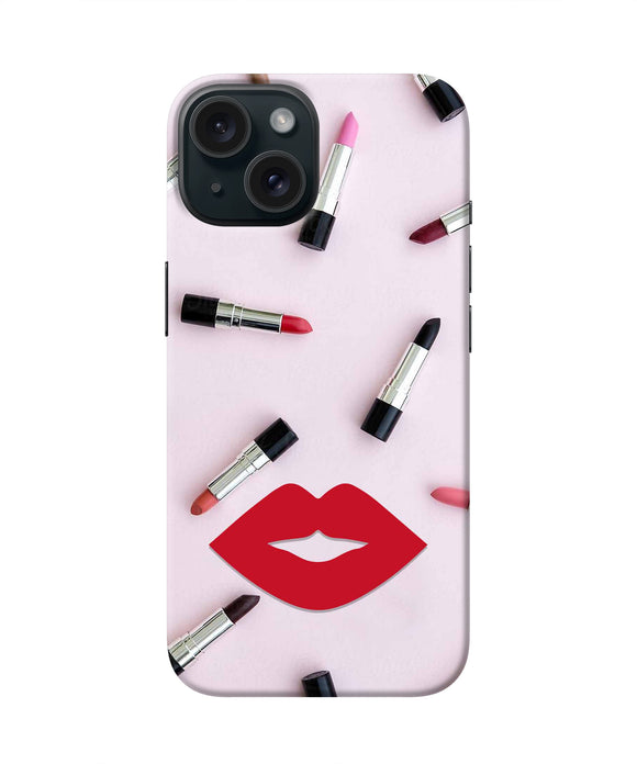 Lips Lipstick Shades iPhone 15 Real 4D Back Cover