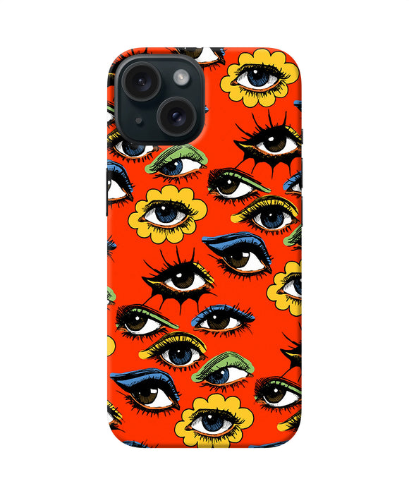 Abstract eyes pattern iPhone 15 Back Cover