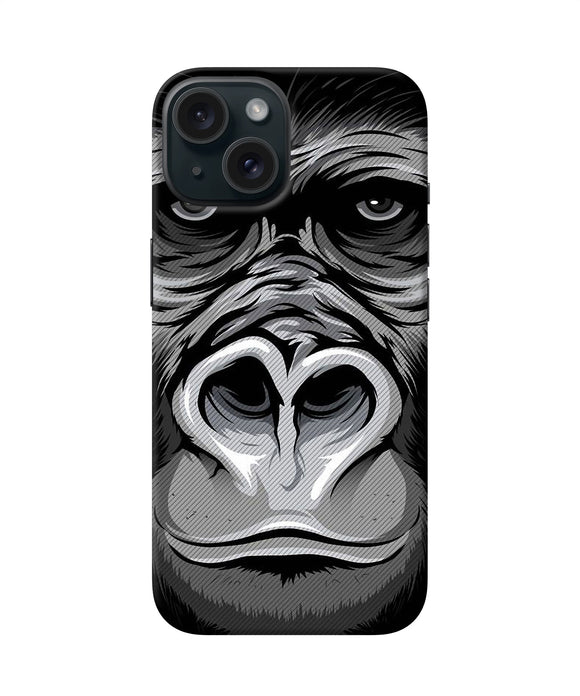 Black chimpanzee iPhone 15 Back Cover