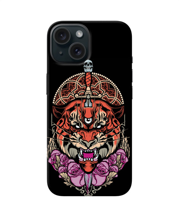 Abstract tiger iPhone 15 Back Cover