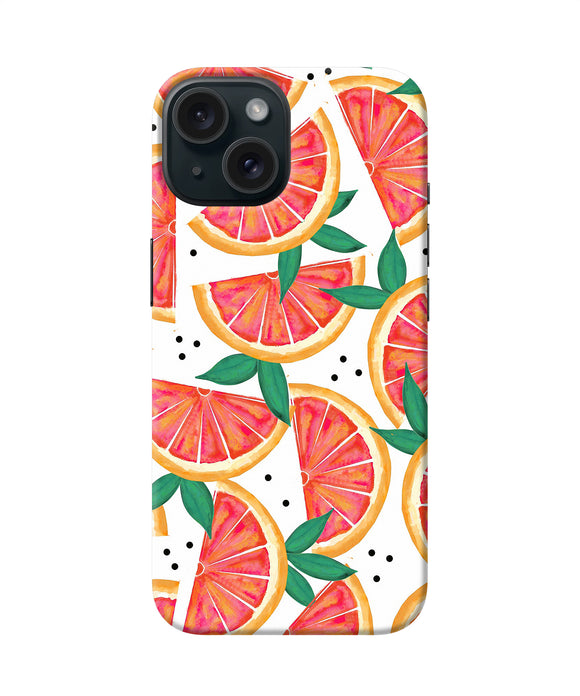 Abstract orange print iPhone 15 Back Cover