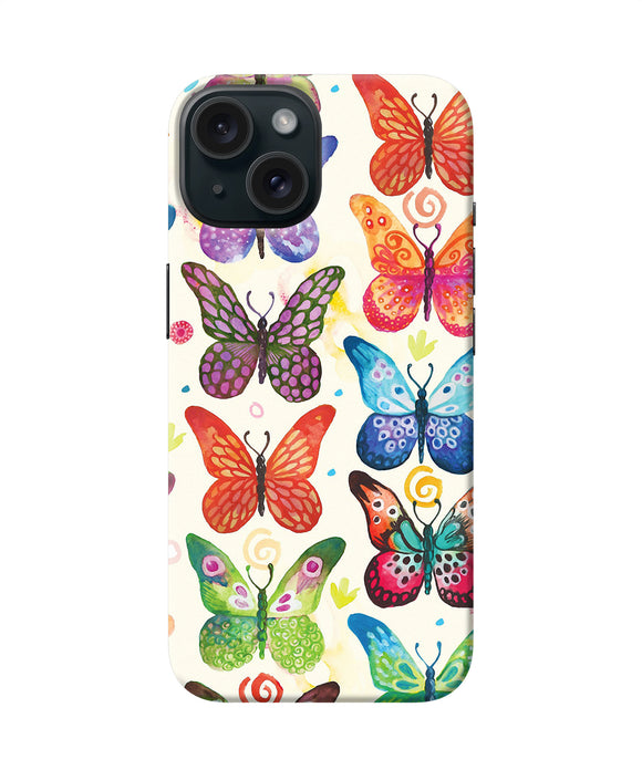 Abstract butterfly print iPhone 15 Back Cover