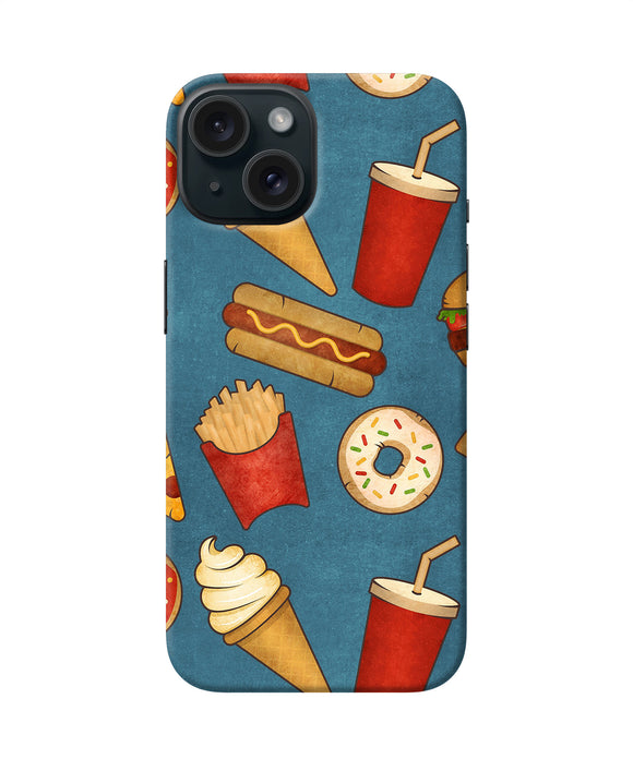 Abstract food print iPhone 15 Back Cover