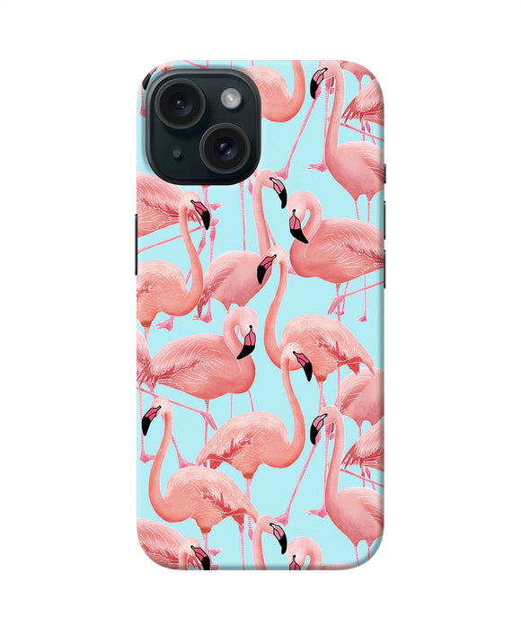 Abstract sheer bird print iPhone 15 Back Cover