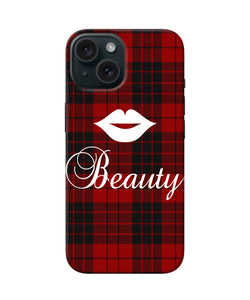 Beauty red square iPhone 15 Back Cover