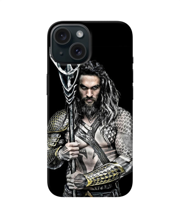 Aquaman trident black iPhone 15 Back Cover