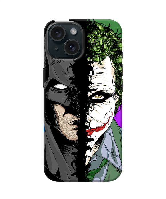 Batman vs joker half face iPhone 15 Back Cover