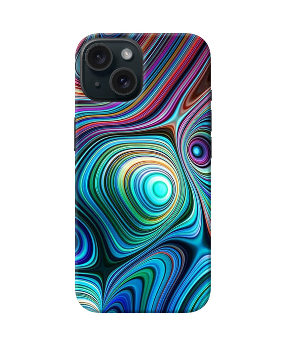 Abstract coloful waves iPhone 15 Back Cover