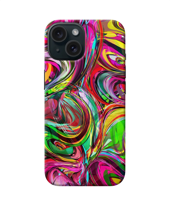 Abstract colorful ink iPhone 15 Back Cover