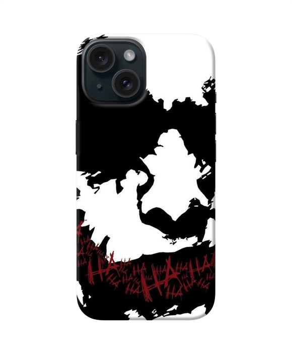 Black and white joker rugh sketch iPhone 15 Back Cover