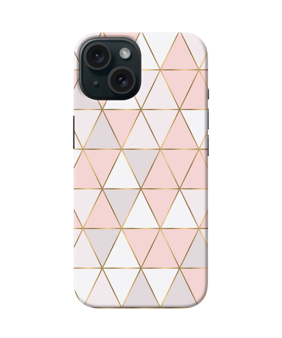 Abstract pink triangle pattern iPhone 15 Back Cover