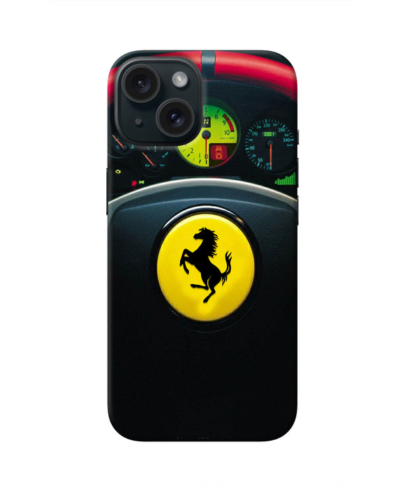 Ferrari Steeriing Wheel iPhone 15 Plus Real 4D Back Cover