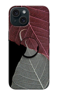 Leaf Pattern iPhone 15 Plus Pop Case