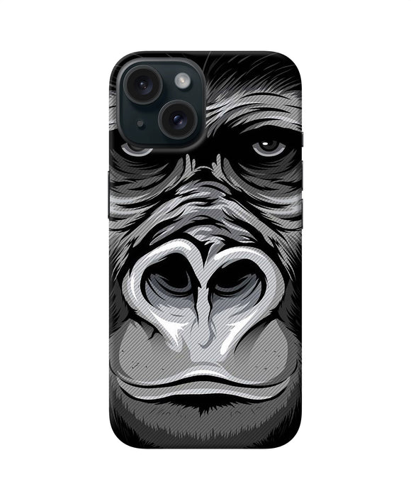 Black chimpanzee iPhone 15 Plus Back Cover
