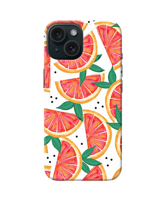 Abstract orange print iPhone 15 Plus Back Cover