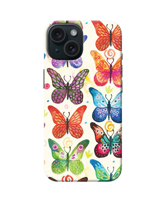 Abstract butterfly print iPhone 15 Plus Back Cover