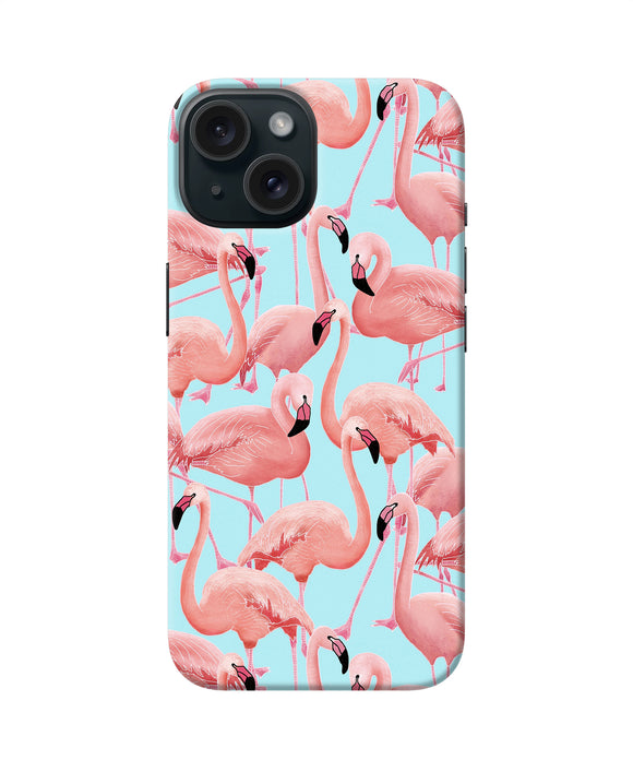 Abstract sheer bird print iPhone 15 Plus Back Cover