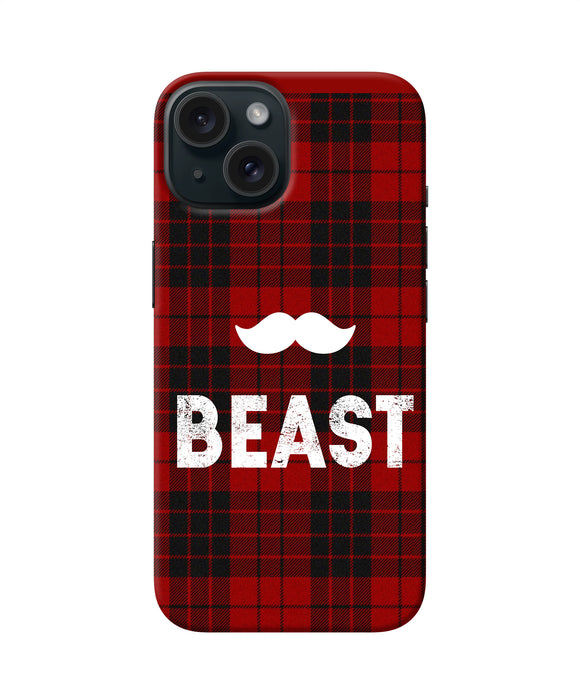 Beast red square iPhone 15 Plus Back Cover