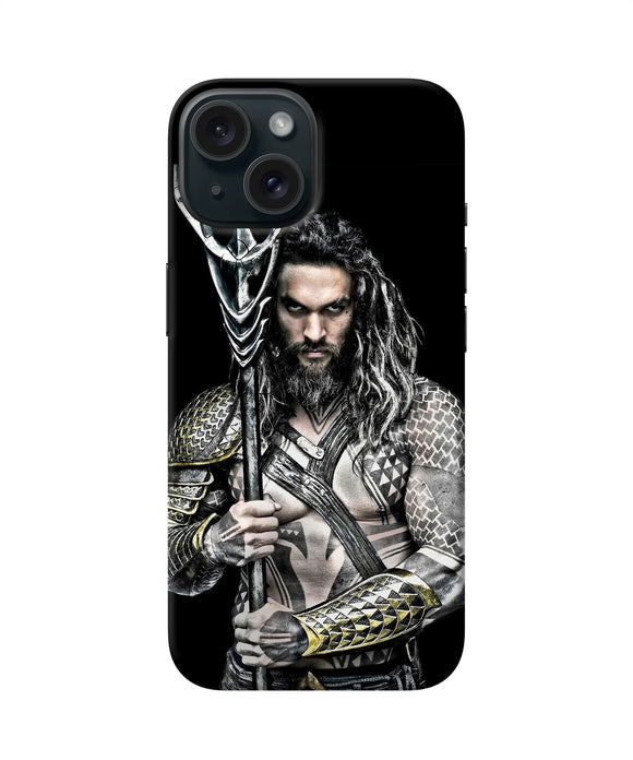 Aquaman trident black iPhone 15 Plus Back Cover