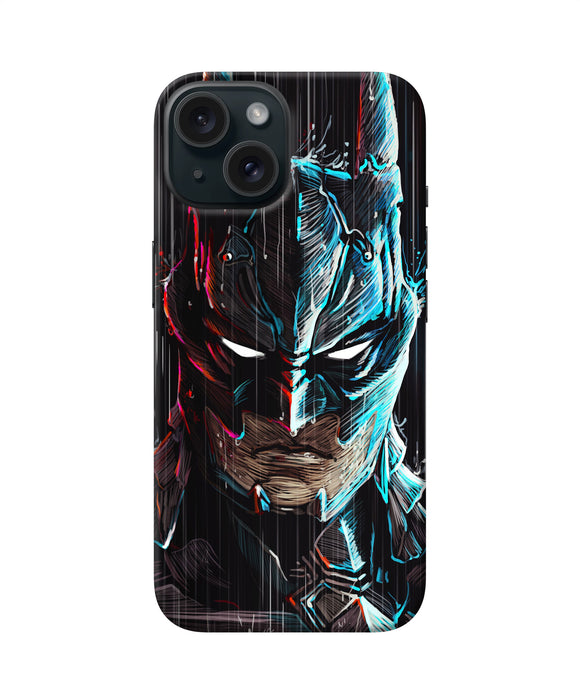 Batman face iPhone 15 Plus Back Cover