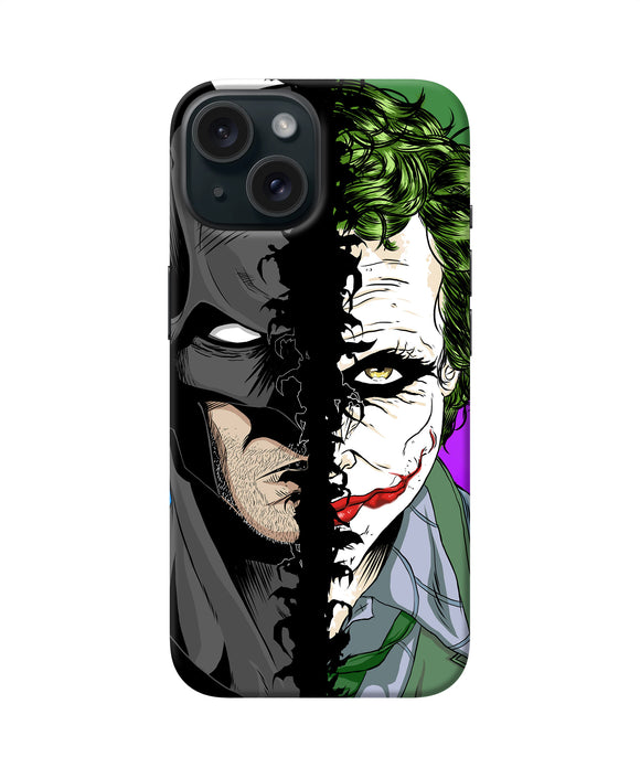 Batman vs joker half face iPhone 15 Plus Back Cover