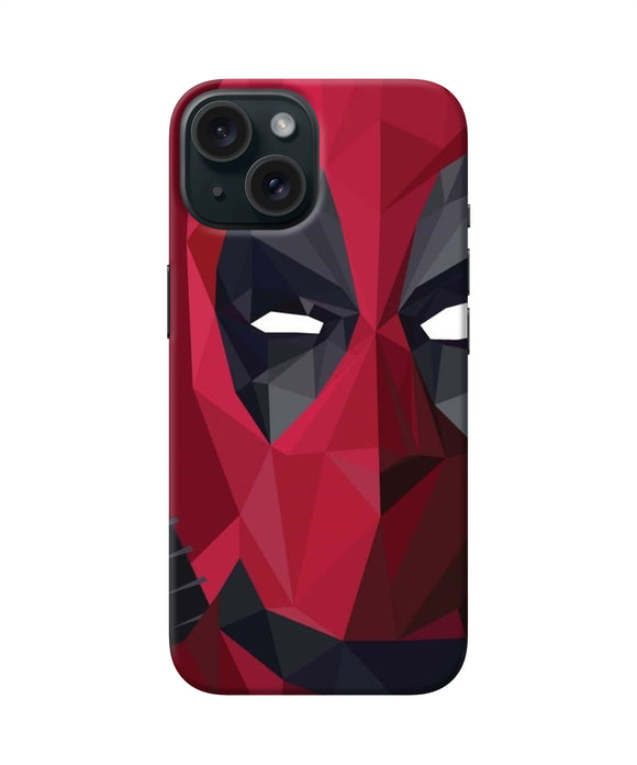 Abstract deadpool half mask iPhone 15 Plus Back Cover