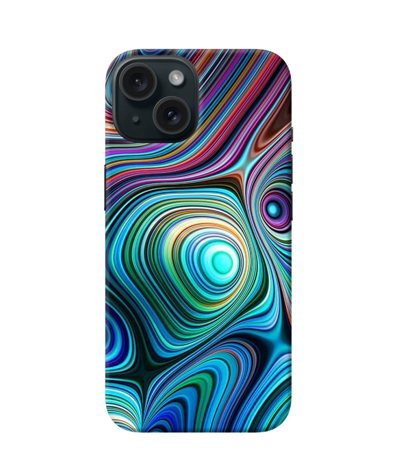 Abstract coloful waves iPhone 15 Plus Back Cover