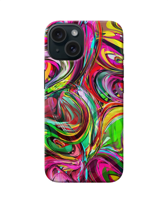 Abstract colorful ink iPhone 15 Plus Back Cover