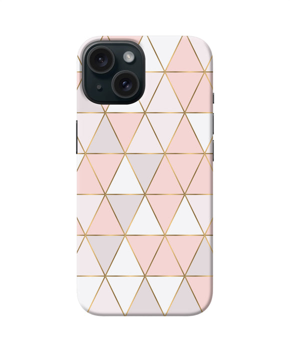 Abstract pink triangle pattern iPhone 15 Plus Back Cover