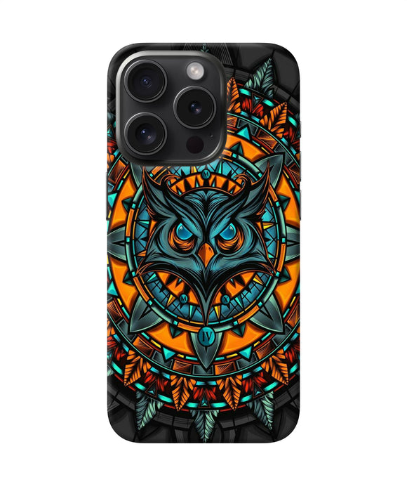 Angry Owl Art iPhone 15 Pro Back Cover