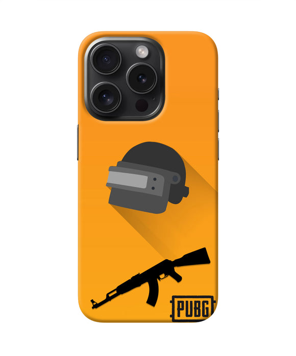 PUBG Helmet and Gun iPhone 15 Pro Real 4D Back Cover