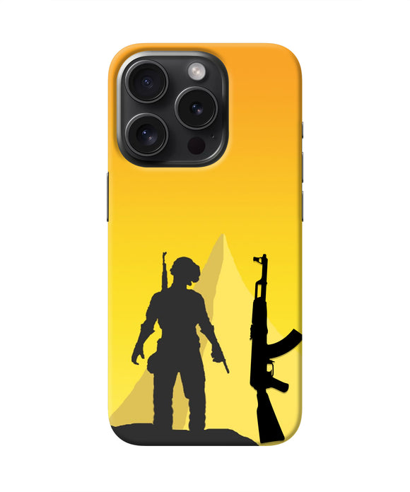 PUBG Silhouette iPhone 15 Pro Real 4D Back Cover