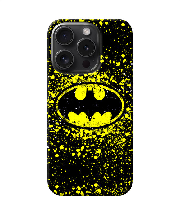 Batman last knight print yellow iPhone 15 Pro Back Cover