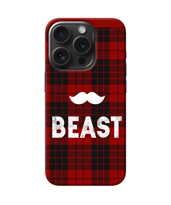 Beast red square iPhone 15 Pro Back Cover