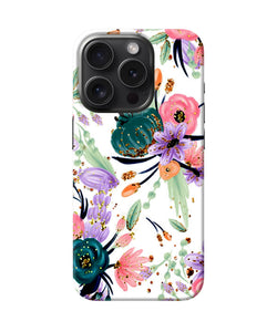 Abstract flowers print iPhone 15 Pro Back Cover