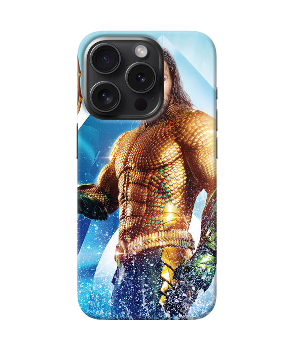 Aquaman water poster iPhone 15 Pro Back Cover