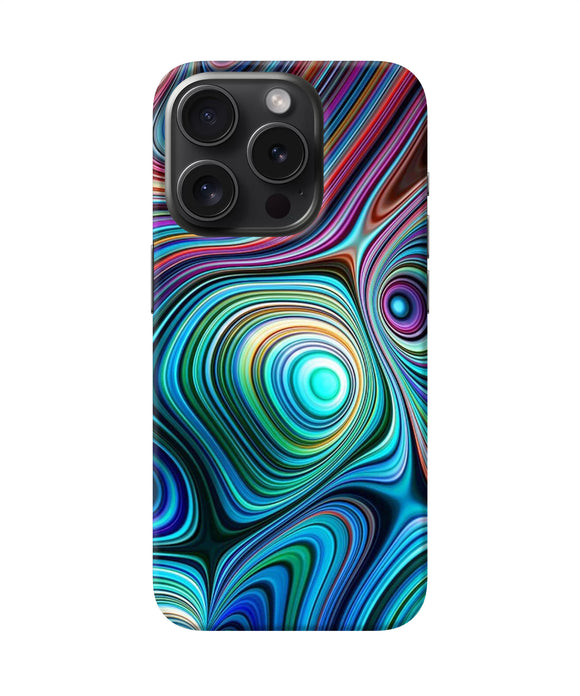 Abstract coloful waves iPhone 15 Pro Back Cover