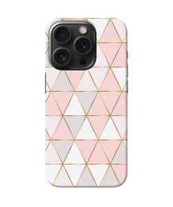 Abstract pink triangle pattern iPhone 15 Pro Back Cover