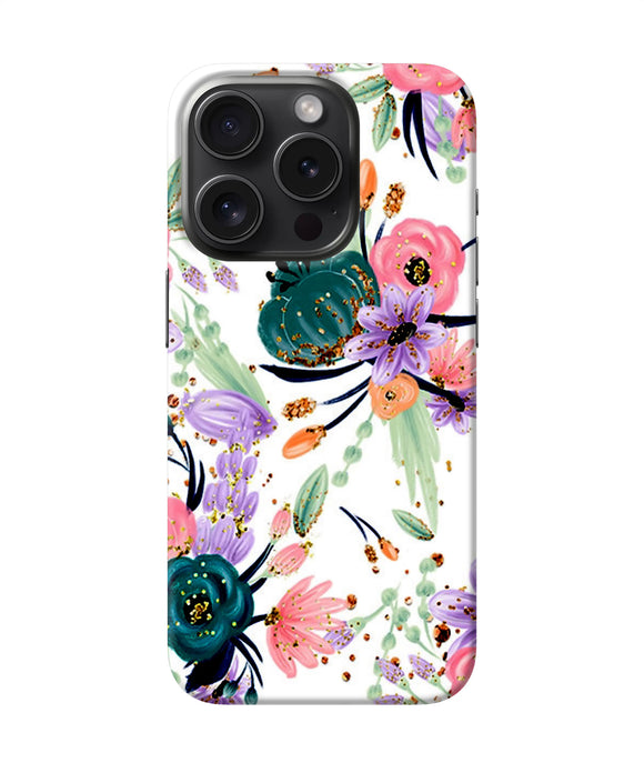 Abstract flowers print iPhone 15 Pro Max Back Cover