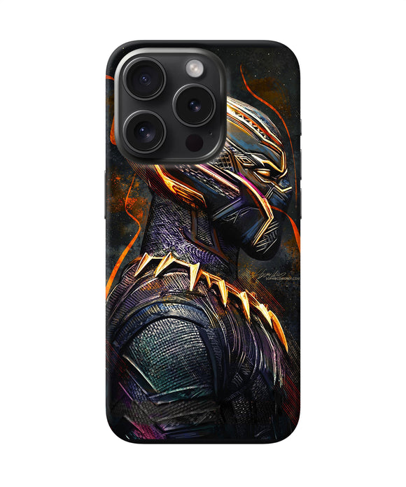 Black panther side face iPhone 15 Pro Max Back Cover