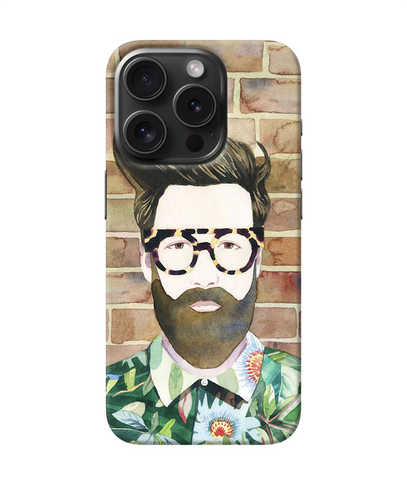 Beard man with glass iPhone 15 Pro Max Back Cover