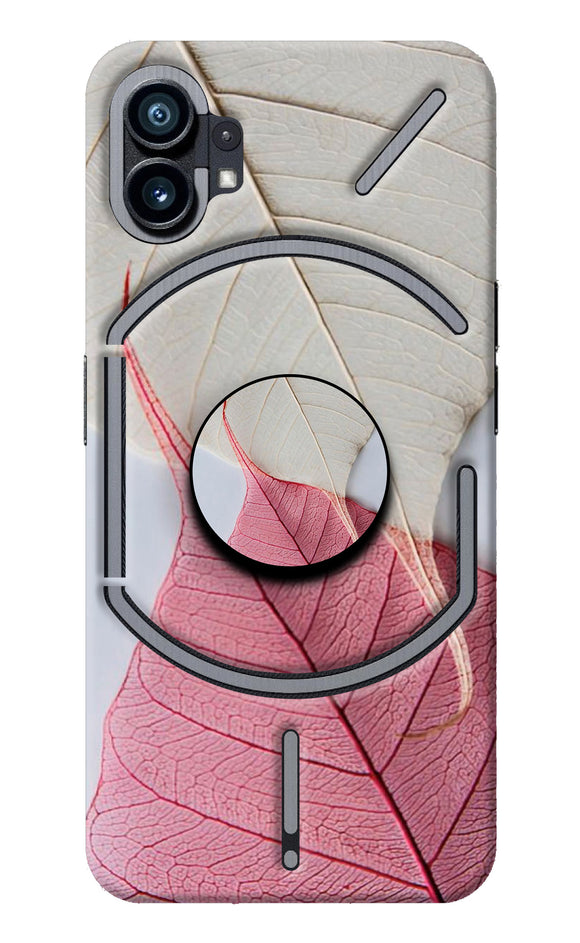 White Pink Leaf Nothing Phone 1 Pop Case