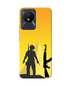 PUBG Silhouette Vivo Y02/Y02T Real 4D Back Cover