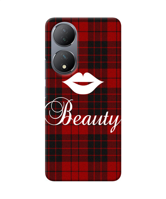 Beauty red square Vivo Y100 Back Cover