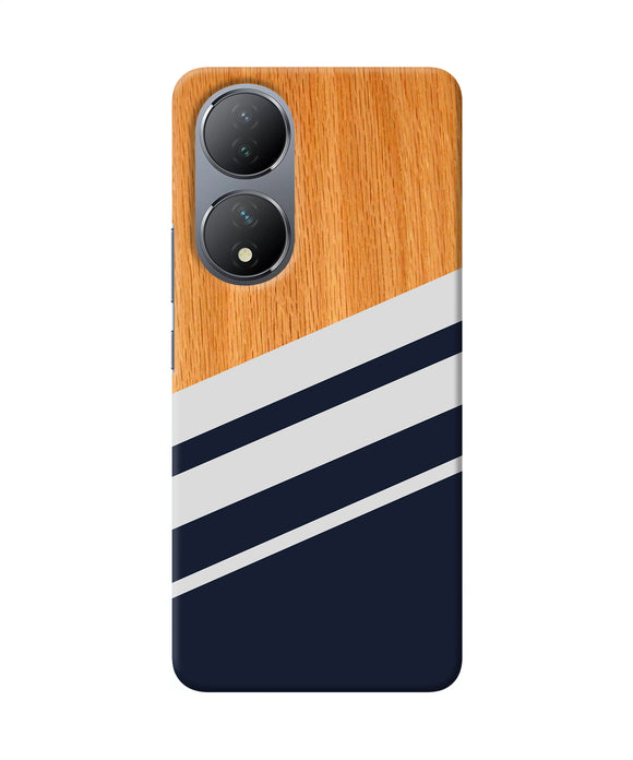 Black and white wooden Vivo Y100 Back Cover