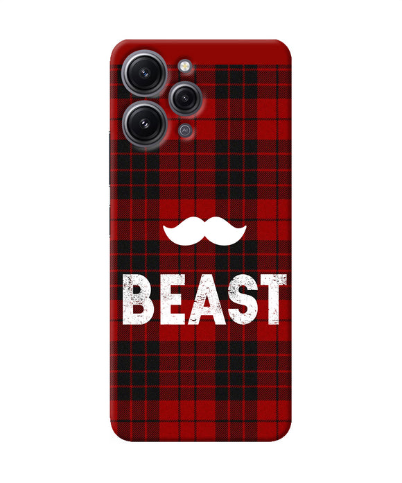 Beast red square Redmi 12 4G Back Cover