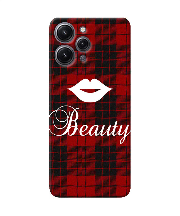 Beauty red square Redmi 12 4G Back Cover