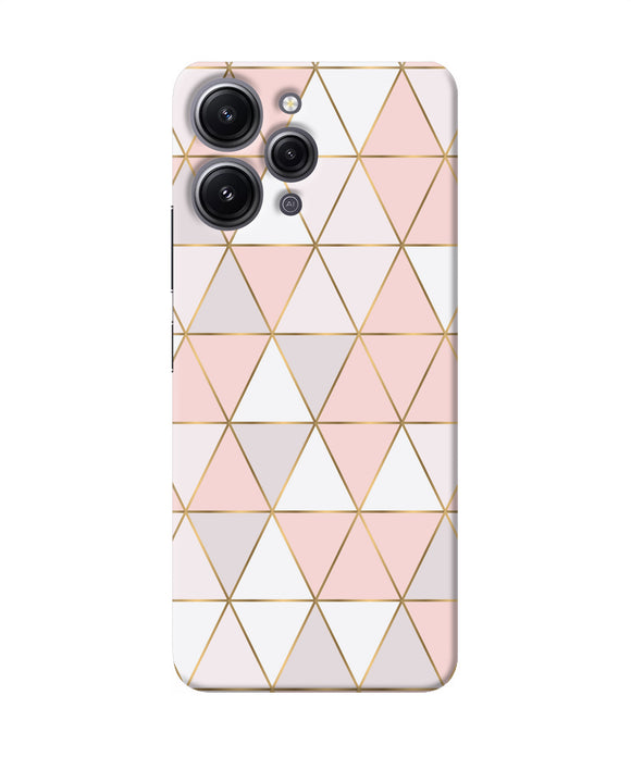 Abstract pink triangle pattern Redmi 12 4G Back Cover