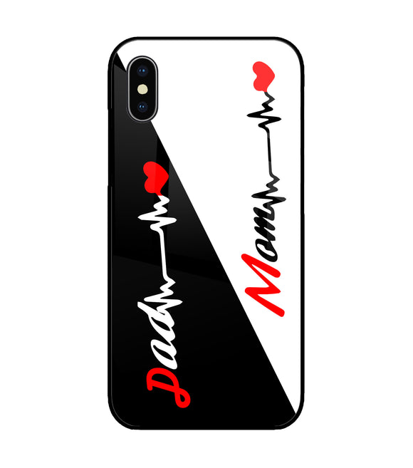 Dad Mom Heartline iPhone X Glass Cover